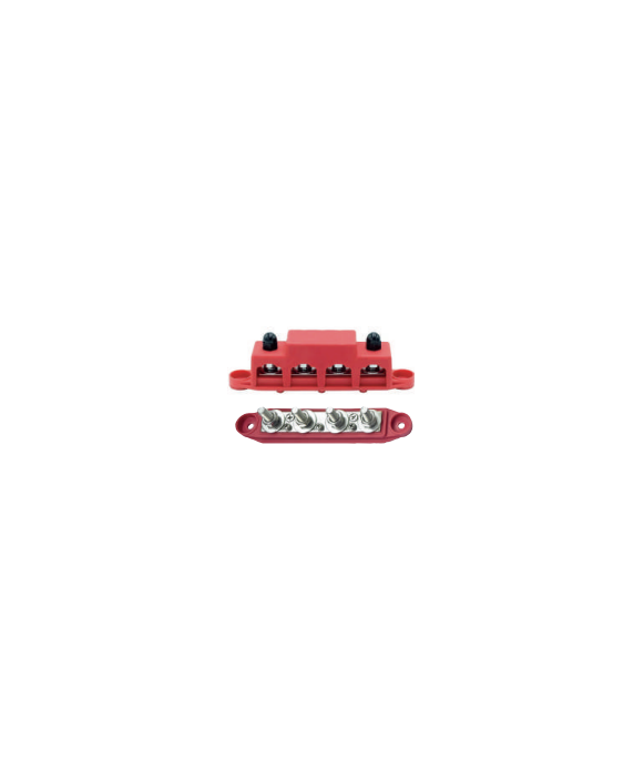 Busbar 200 A avec 4 bornes à visser M8 + 3 vis Rouge Energie Mobile [product_reference]