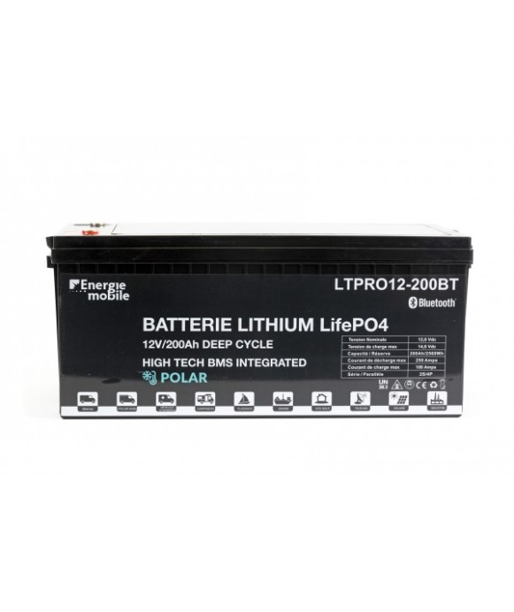 Batterie Lithium Bluetooth - 12 V - 200 Ah Energie Mobile [product_reference]